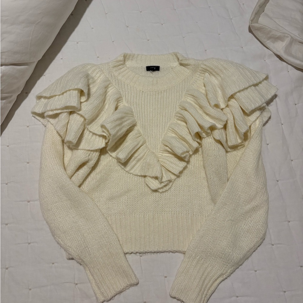 Chic Cream Ruffle Sweater